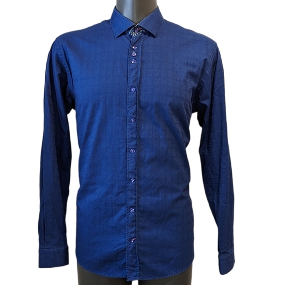 Au Noir navy blue button front shirt XL - Picture 1 of 12